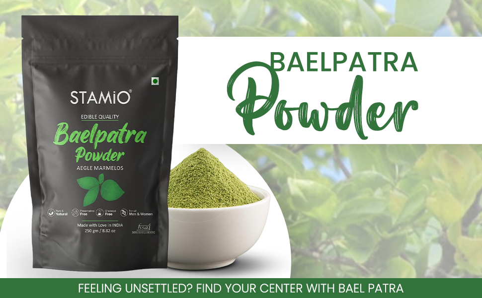 Baelpatra Powder 100 gm | Bilva Leaves, Bel Patra/Leaf, Aegle marmelos | Digestive Health | Diabetes | In Jar 3.53 oz