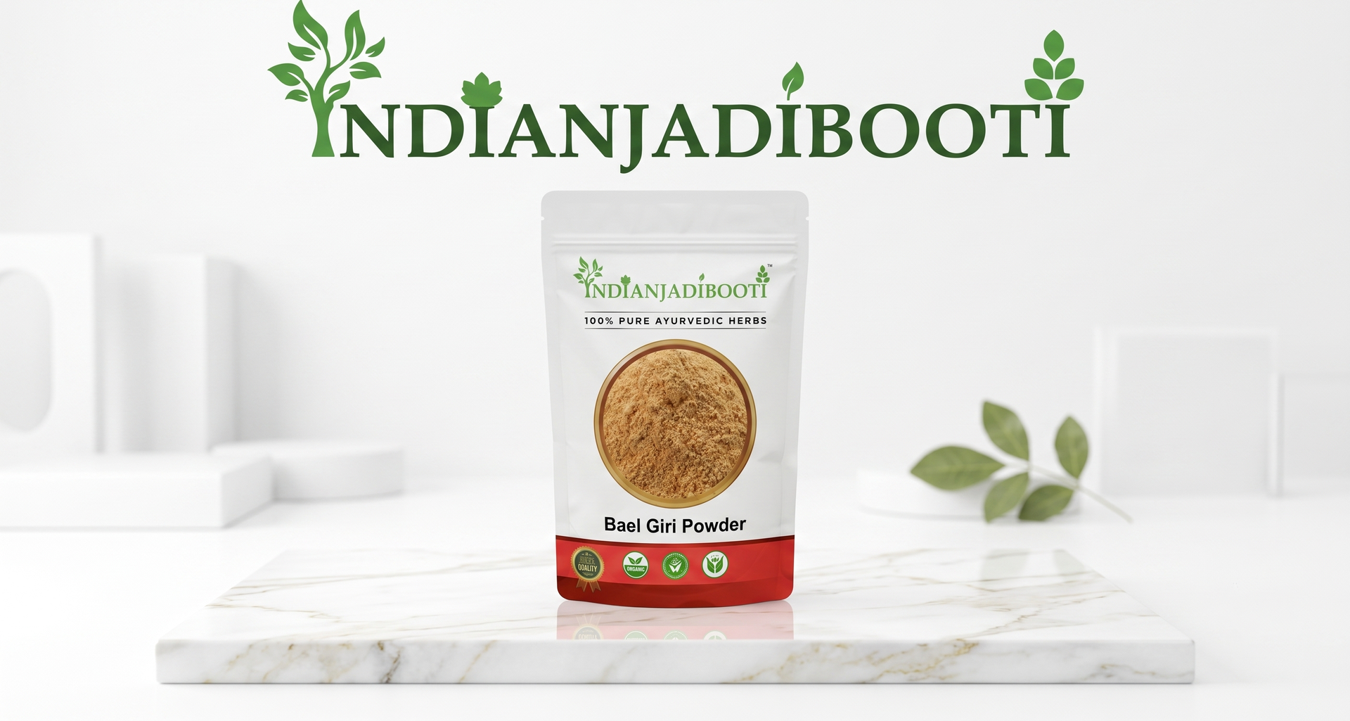 IndianJadiBooti Bael Pulp Powder | Stone Apple (Aegle Marmelos) | Natural Gut Cooler & Digestion Regulator | Ideal for Summer Sharbat, IBS & Stomach Acid | Wood Apple Fruit | 100g Pack of 2