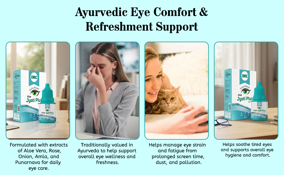 IMC Aloe Jyoti Plus Eye Drop -10ml | Enriched with Extracts like Aloe Vera, Rose, Onion and Amla