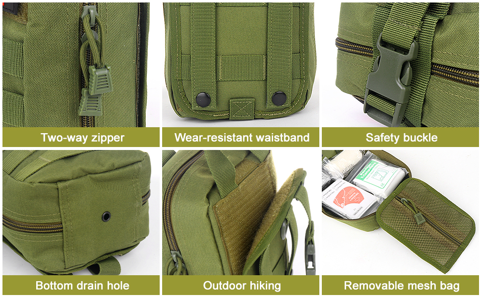 Military First Aid Kit, 46PCS First Aid Bag, Outdoor First Aid Kit, Trauma First Aid Kit for Car, Home, Travel, Outdoor Camping, Hiking