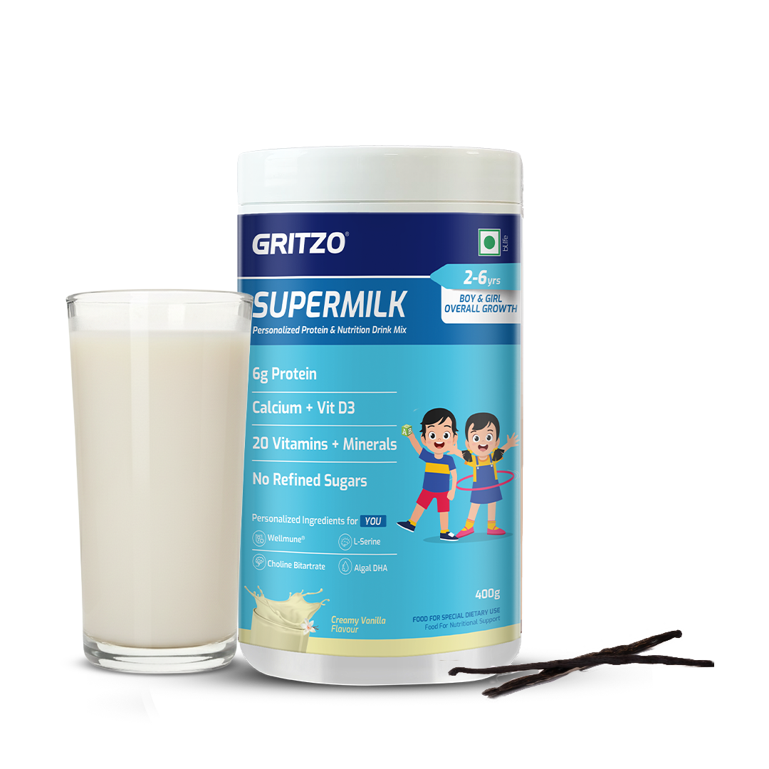 Gritzo SuperMilk Growth (2-6y Kids), Creamy Vanilla, 400g