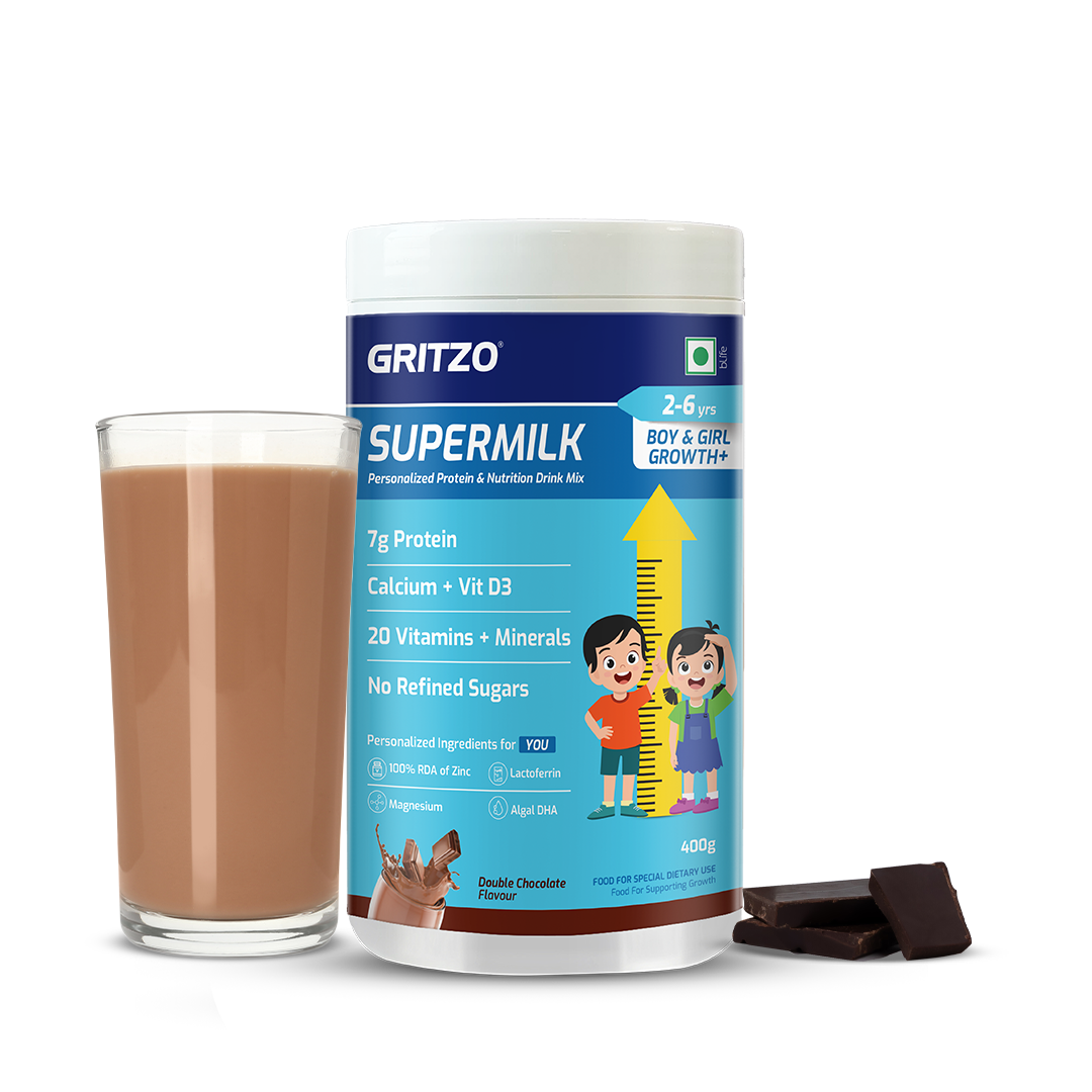 Gritzo SuperMilk Growth+ (2-6y Kids), Double Chocolate, 400g