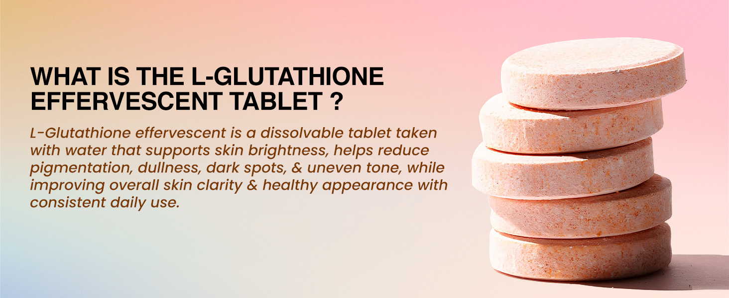 Herbal Max Glutathione Effervescent Tablets – 30N Packed with Vitamin C, Hyaluronic Acid & Biotin to Support Healthy Hair, Skin & Nails for a Natural Glow & Boost Hydration (Pack of 2, Orange)
