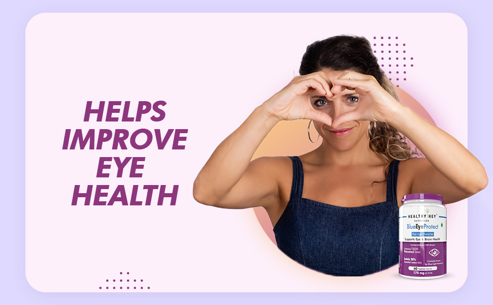 HealthyHey Nutrition BlueEyeProtect Natural Lutein and Zeaxanthin - Protection from Blue Light and Eye Health - 60 Veg. Capsules
