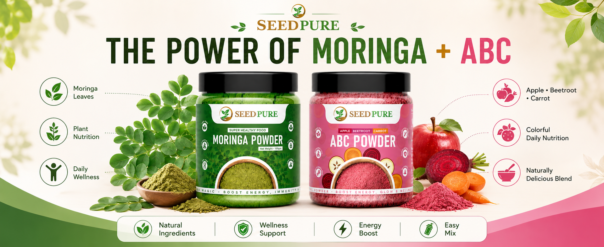 SEEDPURE ABC & Moringa Malt Health Drink Mix 200g