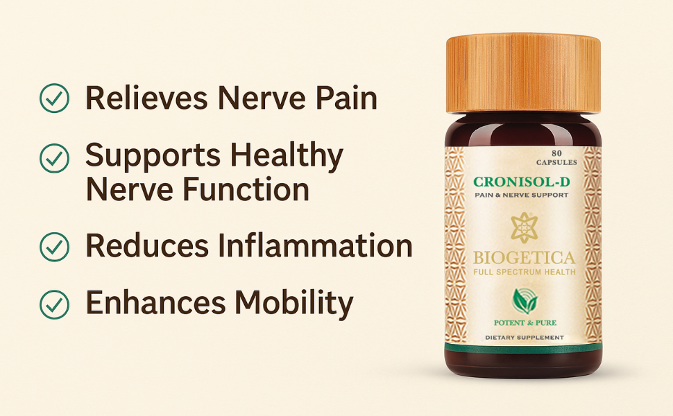 Cronisol-D Pain & Nerve Support Capsules, Ayurvedic Supplement, Unflavoured, 80 Capsules