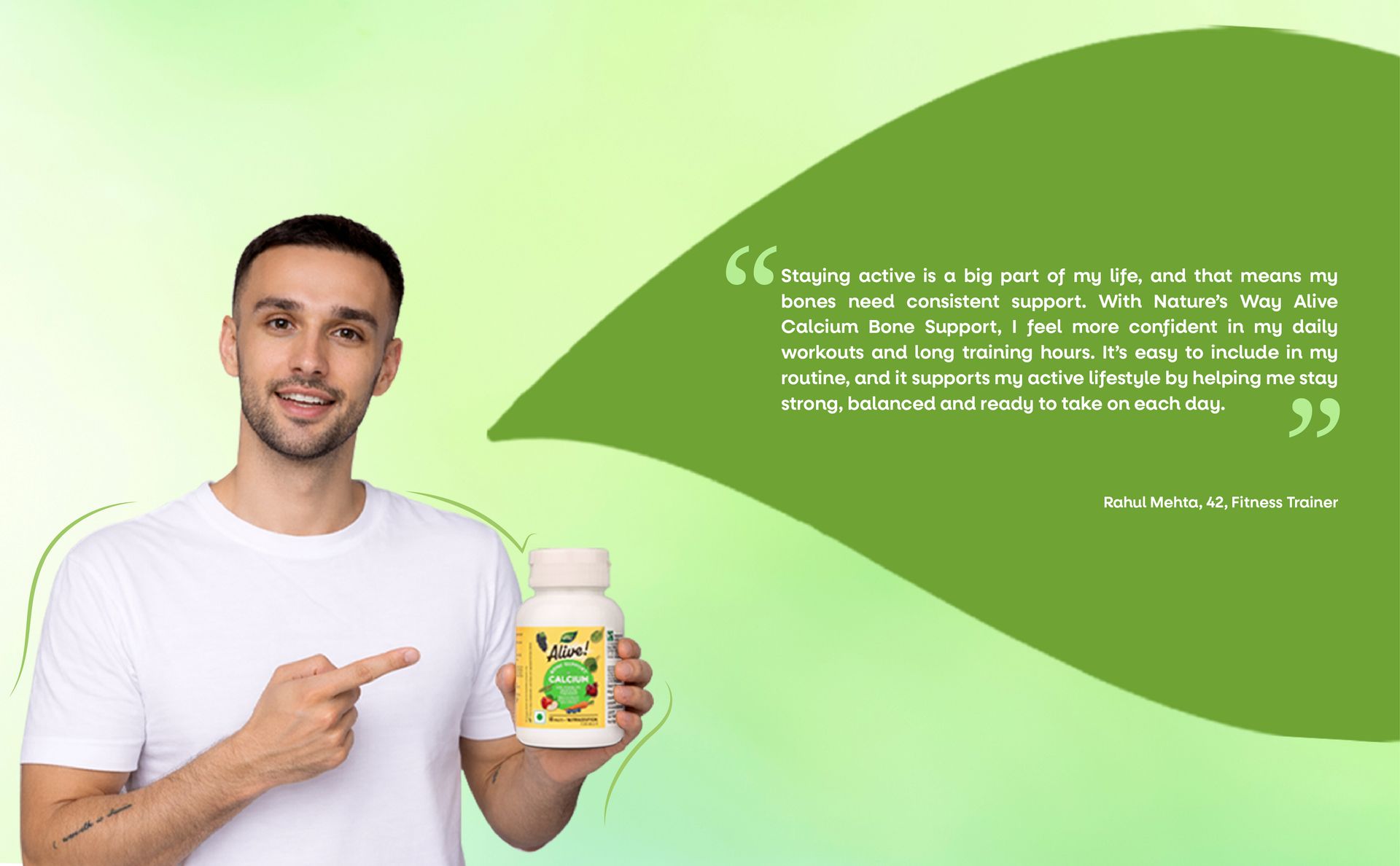 Nature's Way Alive Calcium Bone Support with Vitamin D3,Magnesium and Vitamin K2-7 | Joint and Bone support for Men & Women | Natural Calcium for Strong Bones & Teeth - 60 Veg Tablets