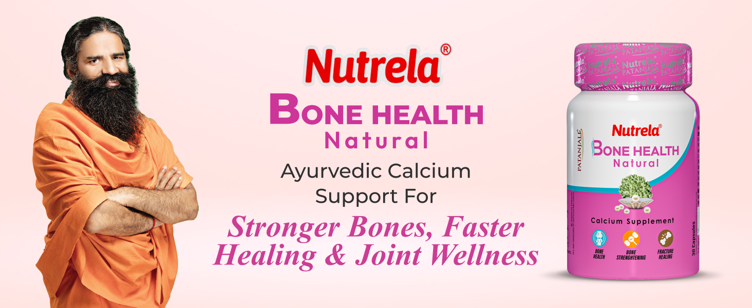 NUTRELA Bone Health Natural Calcium Supplement for Men & Women | Supports Bone Density, Joint Health, and Muscle Strength - 30 Capsules