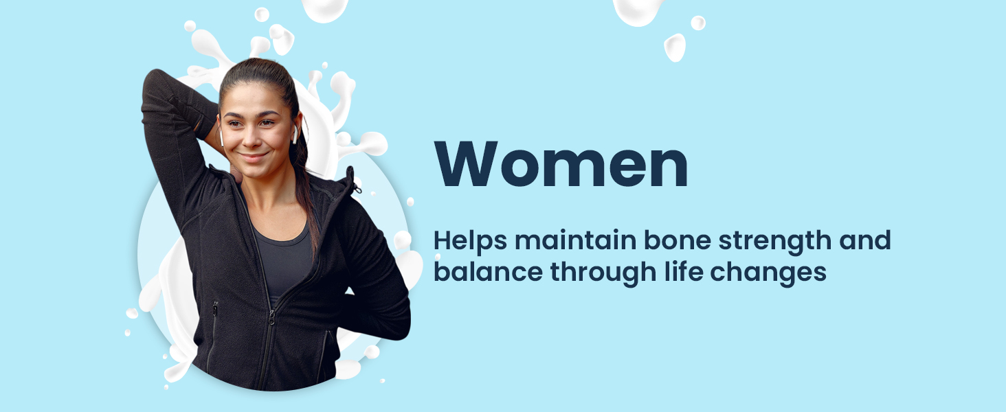 ZEROHARM Holistic Calcium Tablets – High Absorbption Milk-Based Calcium Supplement with Vitamin D3, K2-7, Magnesium, Phosphorous – Supports Bone Strength & Joint Health For Men & Women – 60 Tablets