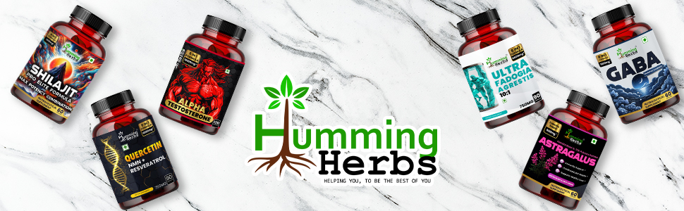 Humming Herbs CoQ10 600mg Cellular Support Supplement with Resveratrol, Bergamot & Vitamin E - Heart Health & Energy Booster - Antioxidan 60 Caps
