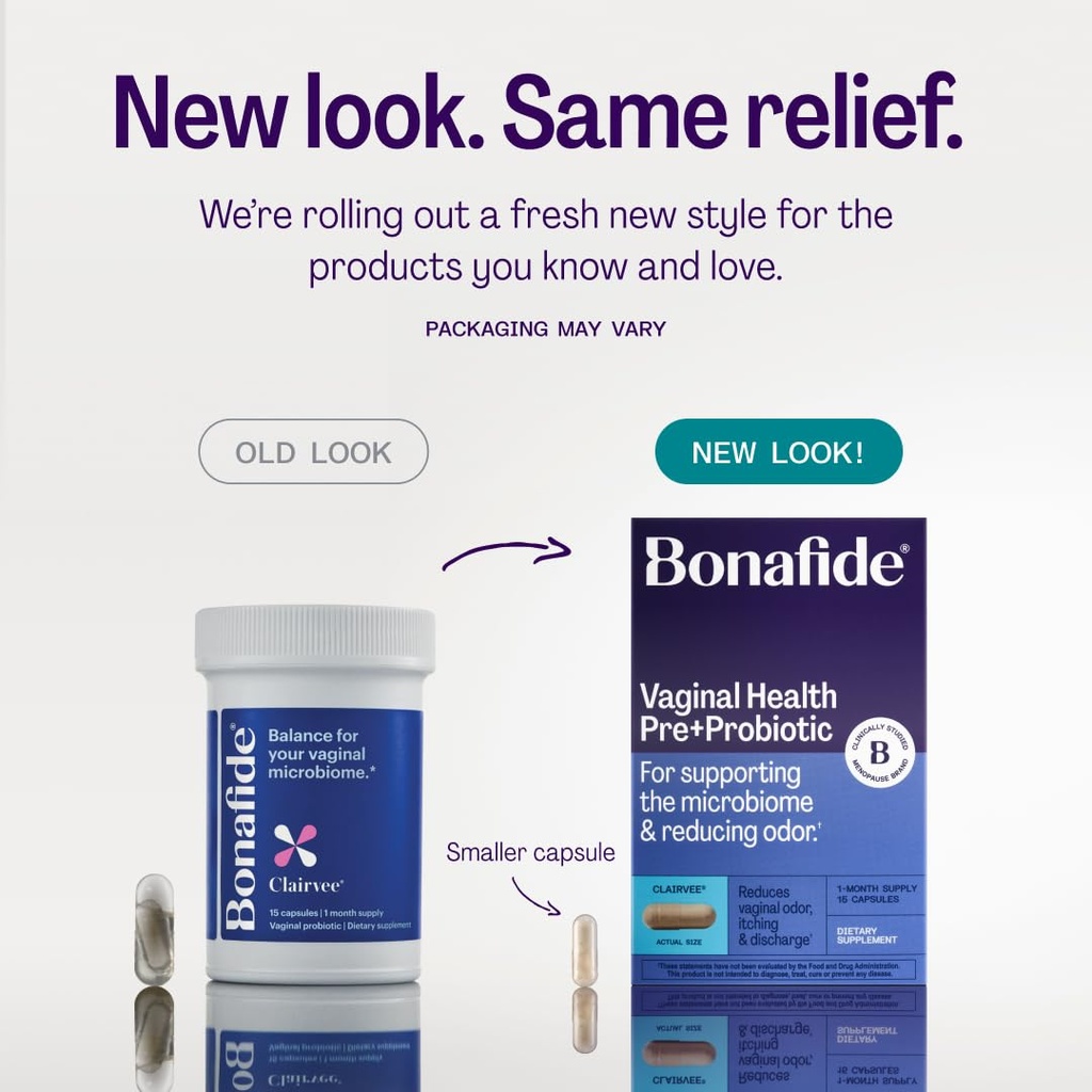 Bonafide Clairvee Vaginal Probiotic for Relief from Odor, Itching & Discharge, 1-Month Supply (15 Capsules) 3
