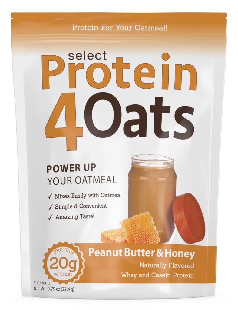 PEScience Protein4Oats, Protein-Pulver, um Amazing Tasting Protein Oatmeal zu machen, mit Whey und Casein, Glutenfrei, Peanut Butter und Honig, 12 Portionen