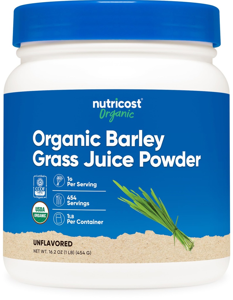 Nutricost Bio Gerste Grassaft Pulver (1 LB) (Unflavored)