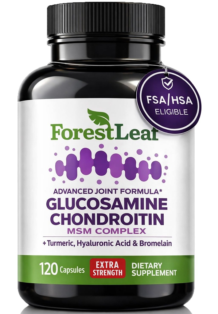 ForestLeaf Glucosamin Chondroitin MSM Joint Supplement Complex - 1200mg - 120 Caps