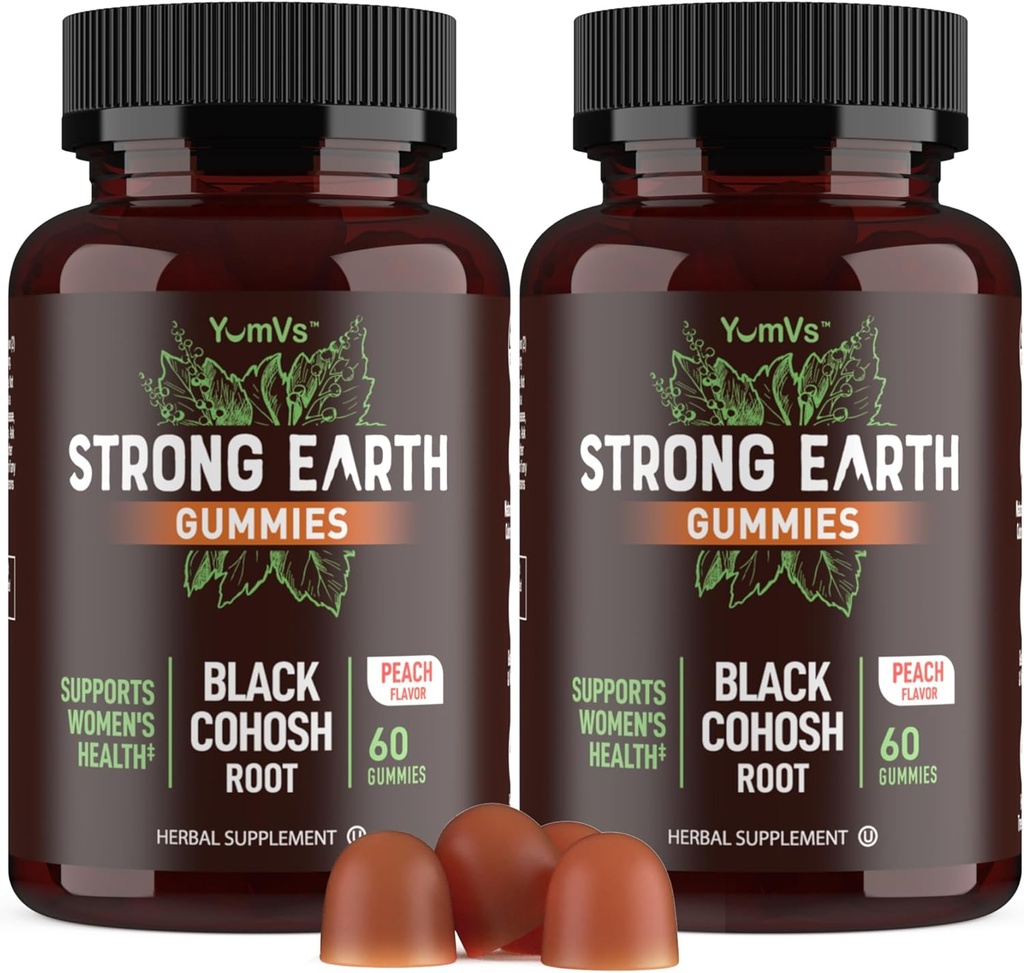 YUM-V'S Strong Earth Black Cohosh Root 50mg (60 Count) - Natürliche Extrakt Menopause Ergänzungen Nacht Sweats & Hot Flashes für Frauen