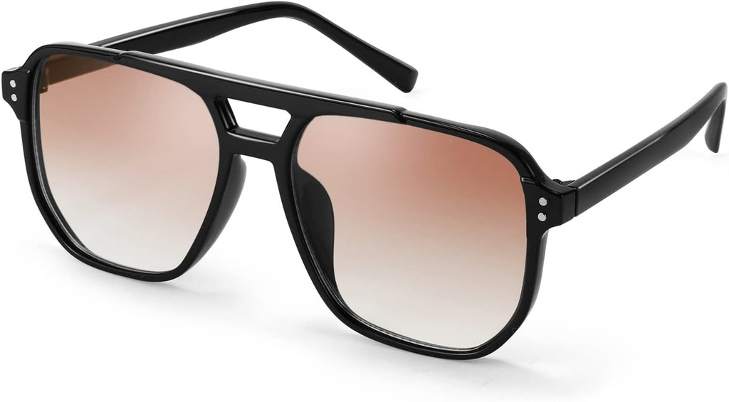 FEISEDY Retro Square Aviator Sonnenbrillen Damen Herren 70s Vintage Trendy Kunststoff Rahmen Sonnenbrillen B2835