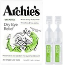 Archie's Remedies, Dry Eye Relief, Ultra Lubricating Eye Drops, Clean Formula und Konservierungsfreie Vials, Single-Use, für Irritation und Red Eyes, Natürliche Tears, 30 Count