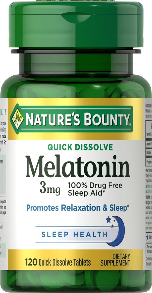 Nature's Bounty Melatonin Tabletten, 3 mg, 120 Count