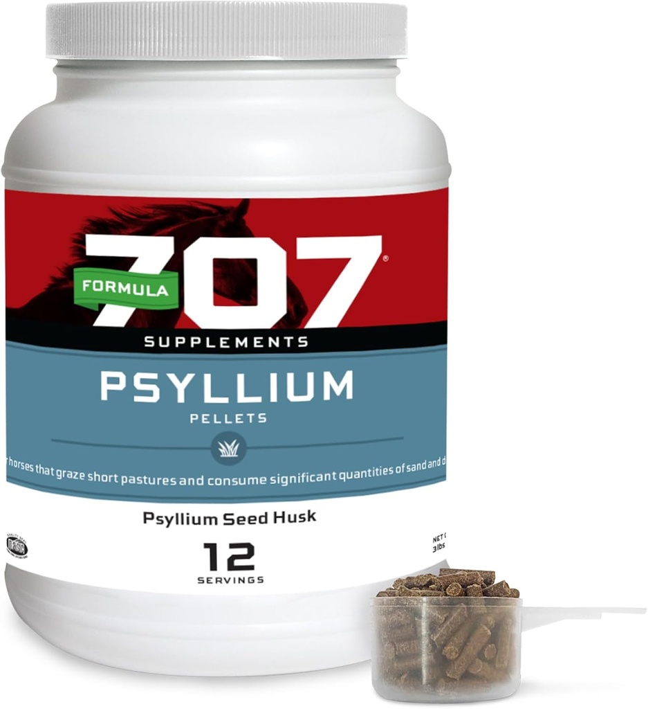 Formel 707 Psyllium Pellets Equine Supplement (3lb Jar - 12 Tage Versorgung)