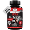 Kaya Naturals UltraTest- Men's T Booster mit Tongkat Ali, Horny Goat Weed, Tribulus - Natural Workout Supplement für Energie, Stamina und Stärke Booster - 180 Zähler