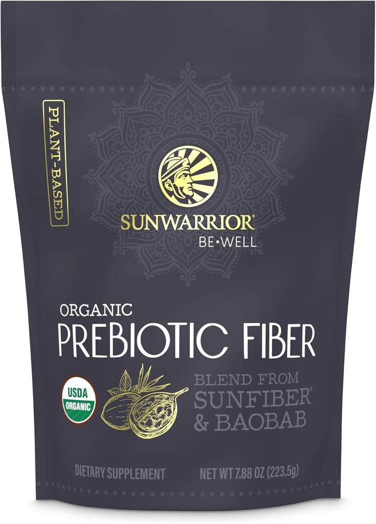 Sunwarrior Fiber Supplement Prebiotic Organic | Vegan Fiber Supplement Plant-Powered Gut Health Booster mit reinen Zutaten für Verdauungs-Harmonie | Vegan & Non-GMO | 8oz Pouch (30 SRV) Gut sein