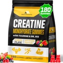 (180 Count) Kreatin Monohydrate Gummie für Männer & Frauen - Creatine Pre Workout Gummis für Muskelaufbau, Muskelkraft, Erholung, Ausdauer, Energie, Kreatin für Frauen & Männer, Vegan, Mischbeere