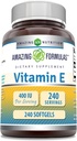 Erstaunliche Formeln Vitamin E Ergänzung | 400 IU Pro Servieren | 240 Softgels | Non-GMO | Glutenfrei | Made in USA