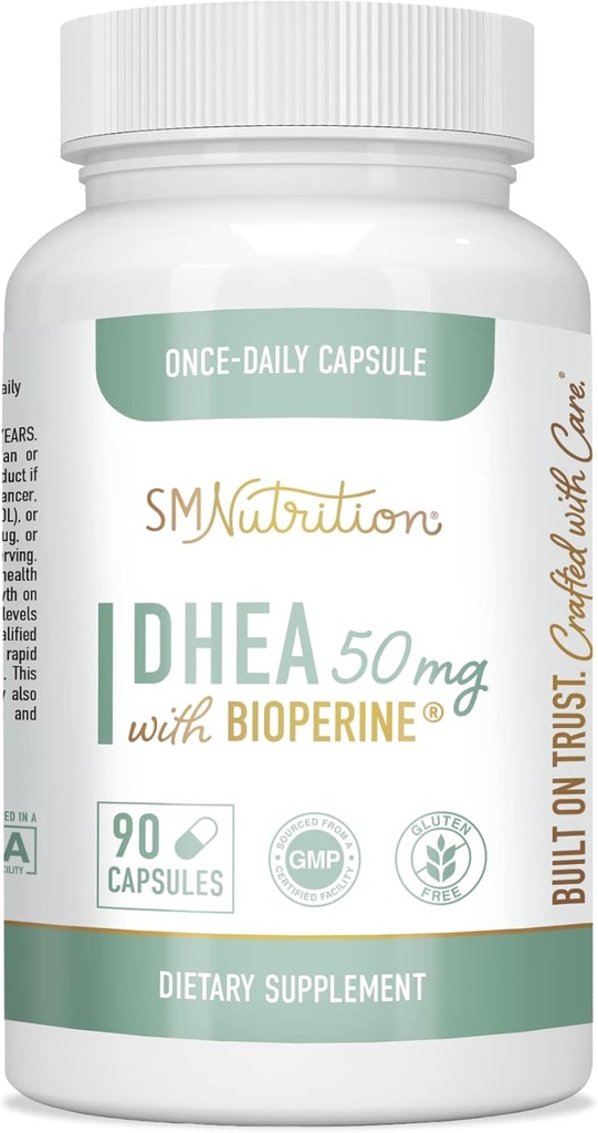 DHEA 50mg | Unterstützung Hormon Balance und Energie | 3-Monats-Versorgung | Gesunde Aging-Supplement für Frauen und Männer | Glutenfrei, Vegetarisch, Non-GMO, Third-Party getestet | 90 Kapseln pro Flasche