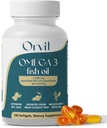 ORVIT Omega 3 Fish Oil Softgel 2000 mg - Ultimate EPA DHA Supplement für Männer und Frauen - Burpless - No Fishy Taste - Unflavored 180 Softgels - Organic, Non GMO - Made in USA