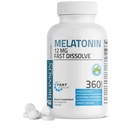 Bronson Melatonin 12mg Fast Dissolve Nighttime Sleep Aid Support & Relax Support, 360 Peppermint Vegetarische Lutschtabletten