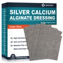 Ag Silber Kalzium Alginat Wound Dressing Pads 3'' x 3'' (Pack von 10), Weiche hoch absorbierende Silber Wound Dressing, Non-Adhesive Dressing für Wund Care, Painless Entfernung Gauze Pads für Wunden