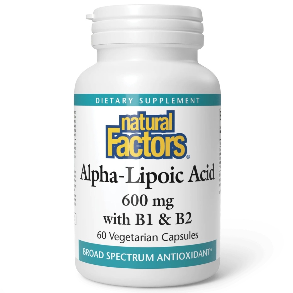 Natürliche Faktoren Alpha-Liposäure + B 600 mg, 60 Kapseln