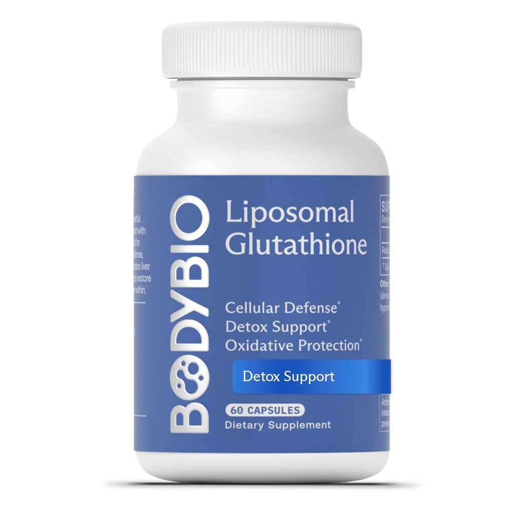 Bodybio Liposomal Glutathione | Körpers mächtigste Antioxidans | Master Detoxification | Colon Cleanse| Optimaler Zellschutz für Immunabwehr | Enhanced Liposomal Absorption | 60 Kapseln