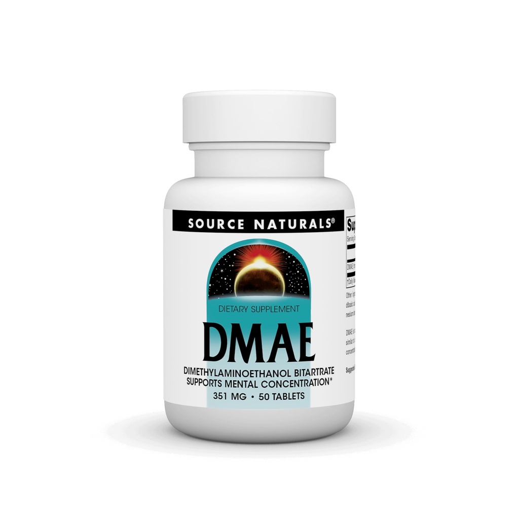 Quelle Naturals DMAE, Dimethylaminoethanol Bitartrate - Unterstützt Psychische Konzentration - 50 Tabletten