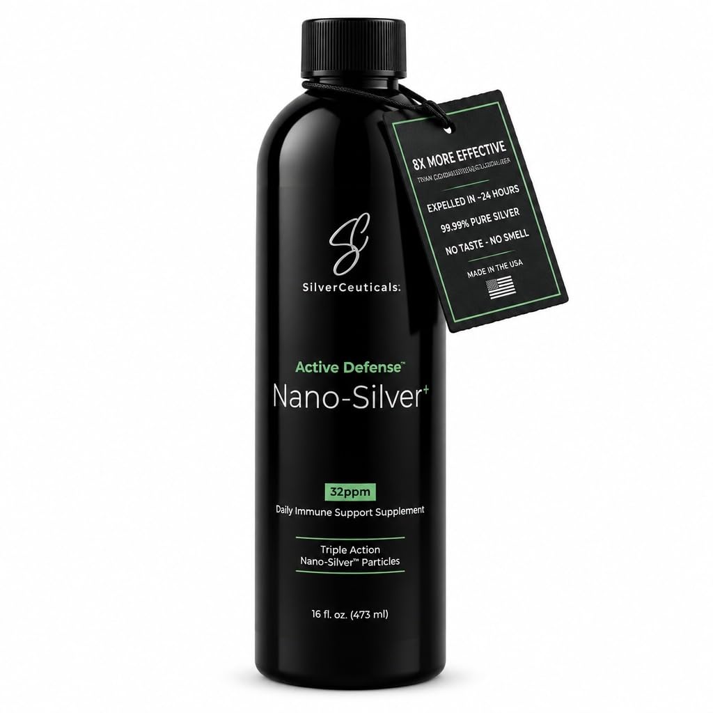 Kolloidale Silber w/Nano Technologie - 32ppm 16oz - 8X Mehr Effektive - Natürliche Immununterstützung - Sparen Sie die Krankentage - Alter 5 & Up - Outperforms Höhere PPM Silber - No Taste & Smell - 3rd Party Getestet