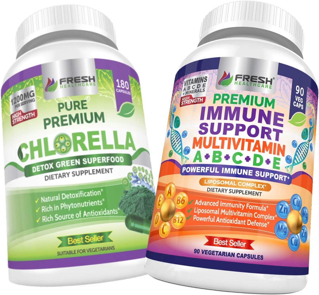 FRESH HEALTHCARE Chlorella and Immune Support Multivitamin - Bundle