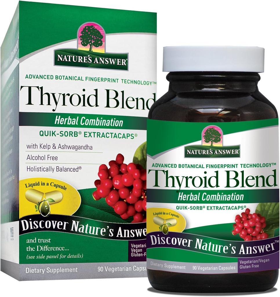 Nature's Answer Thyroid Complete Blend Vegetarische Kapseln 90 Count | Unterstützt Schilddrüse | Natürliche Energie Booster | Fördert Stoffwechsel