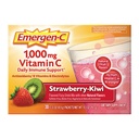 Emergen-C 1000mg Vitamin C Immune Support Powder Strawberry Kiwi 30CT includes Zinc, Manganese, 7 B Vitamins and Electrolytes for Back to School Essentials