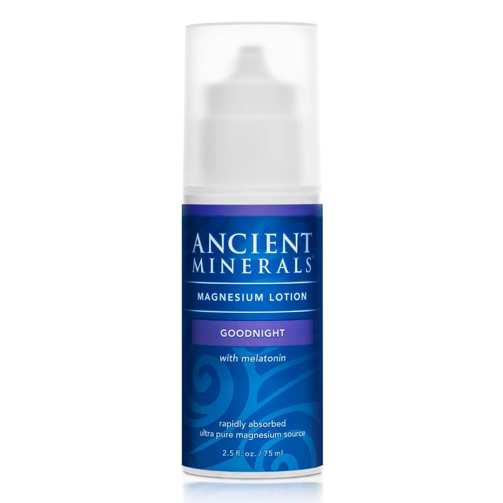 Antike Mineralien Magnesium Lotion Gute Nacht Creme enthält Melatonin mit Magnesiumchlorid und OptiMSM eine topische nächtliche feuchtigkeitsspendende Lotion(2.5oz)