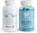 Rad Oral Probiotics für Zähne und Zahnfleisch mit Strahlen Mund für Zahnempfindlichkeit - Zahnarzt Formulierte Dental Probiotic mit Lactobacillus Reuteri und Multivitamin zur Stärkung von Gums, Zähne und Jaw Knochen