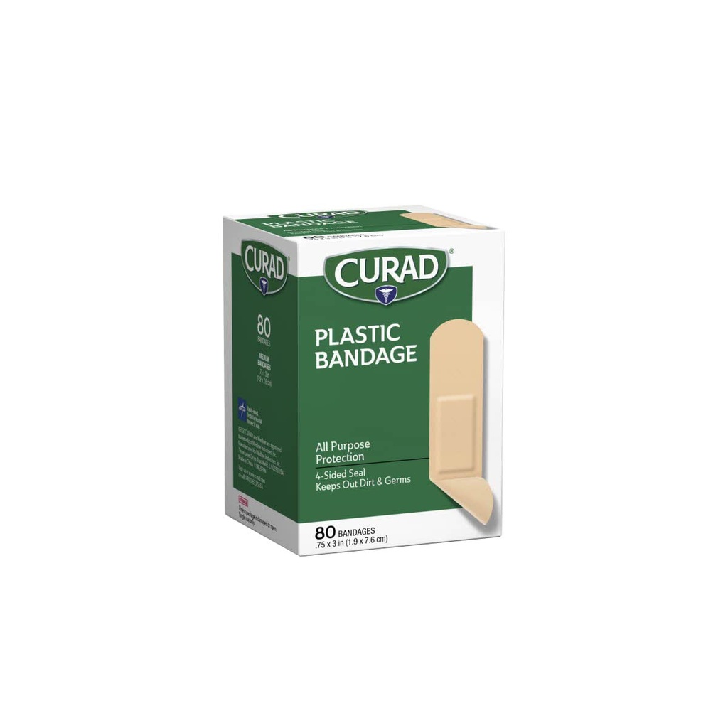Curad Plastic Bandages .75 X 3 Inches 80 Jeder