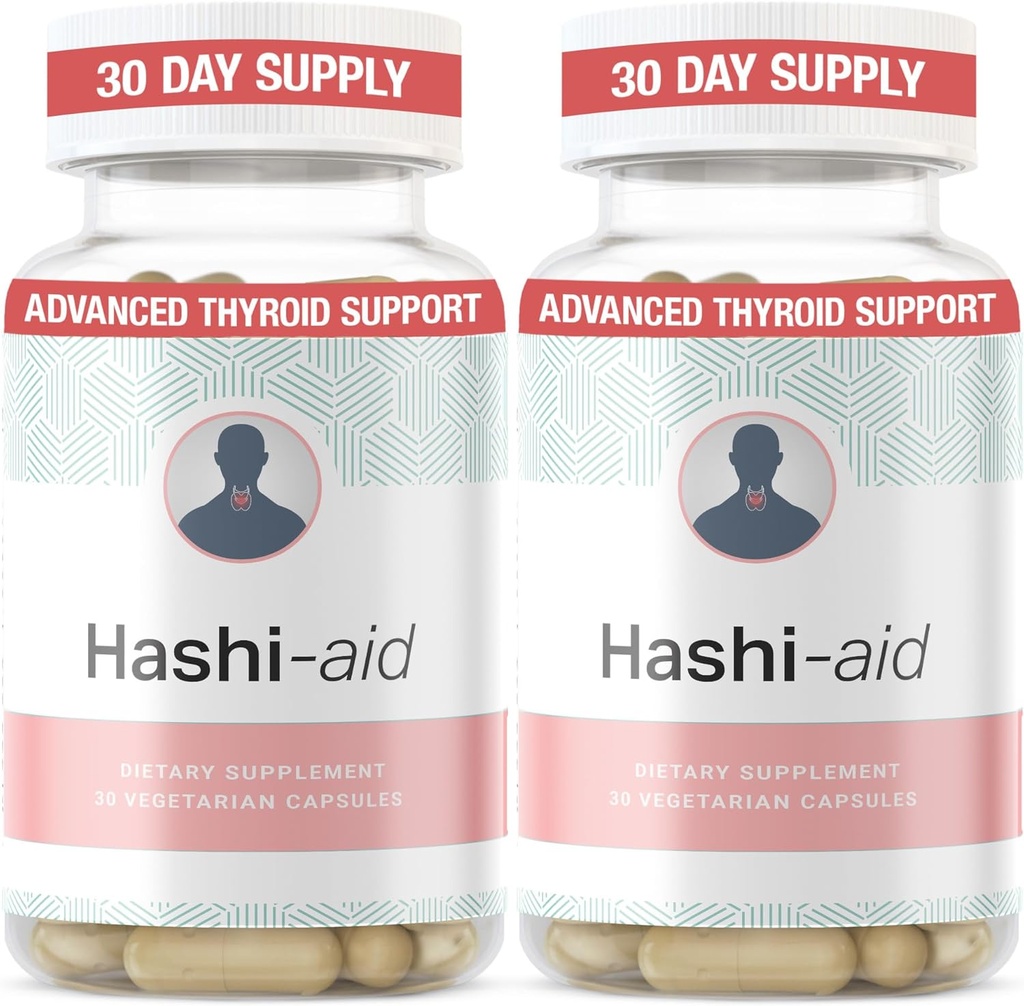 IBDassistTM Hashi Aid Schilddrüse Unterstützung für Frauen und Männer - Schilddrüsen-Ergänzung für Hashimoto's Disease & Hypothyroidism* - mit Ashwagandha, Selen, Zink, essentielle Vitamine & More - 30 Kapseln (2 Packung)
