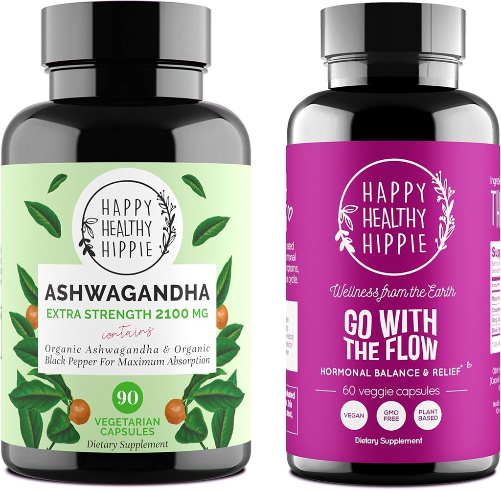 Happy Healthy Hippie Gehen Sie mit dem Flow Bundle (2pk) - Gehen Sie mit dem Flow & Ashwagandha