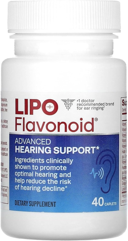 Lipo Flavonoid Advanced Hearing Support Daily Supplement - Hilft, das Risiko des Hörens zu reduzieren Decline & fördert optimales Hören - 40 Caplets