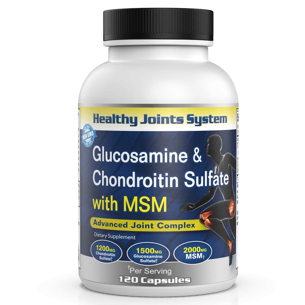 Glucosamin Chondroitin MSM Supplement für Joint & Bone Health - 120 Kapseln | Joint Support & Discomfort Relief für Rücken, Knie, Hände