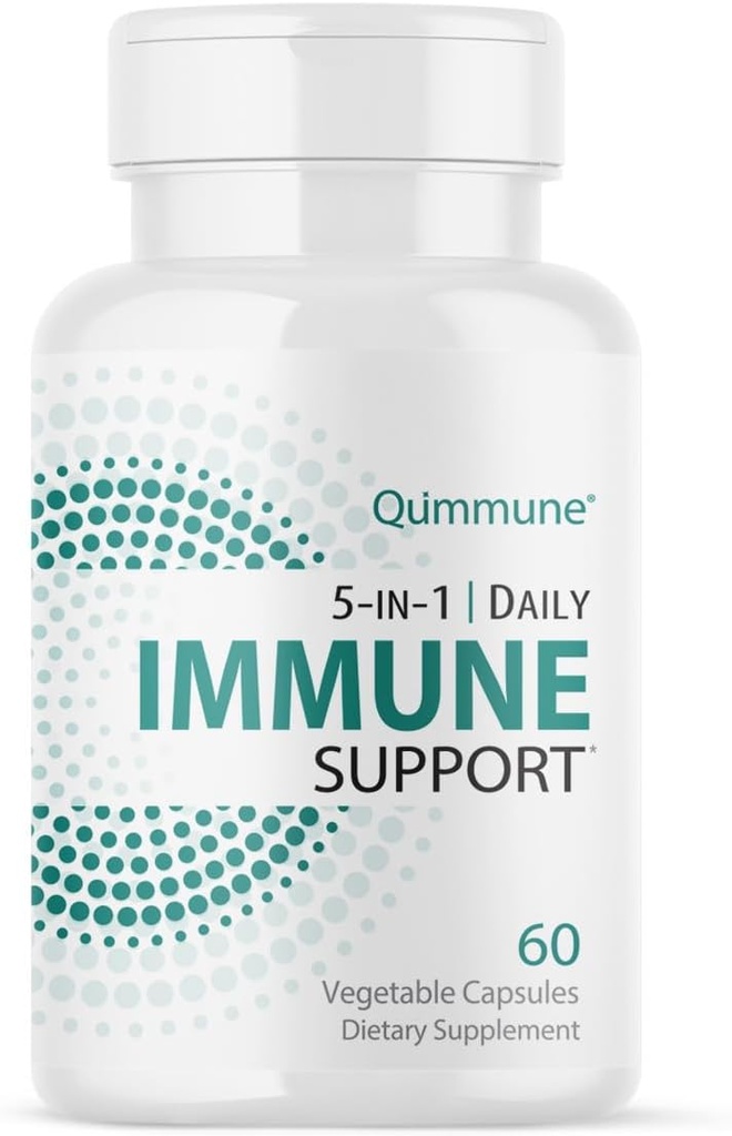5-in-1 Immune Advanced Support mit Quercetin Phytosome, Zink, Vitamin C, D3, K2 - Immunität und Allergy Supplement mit aktiviertem Quercetin - 60 Veg Caps