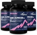 CoQ10 100mg + R-Liposäure 200mg pro Servierung, 3 Monate Versorgung, bis zu 5X Verbesserte Absorption, R-Liposäure/CoQ10 Ergänzung für Herzgesundheit und kognitive Gesundheit-180 Kapseln