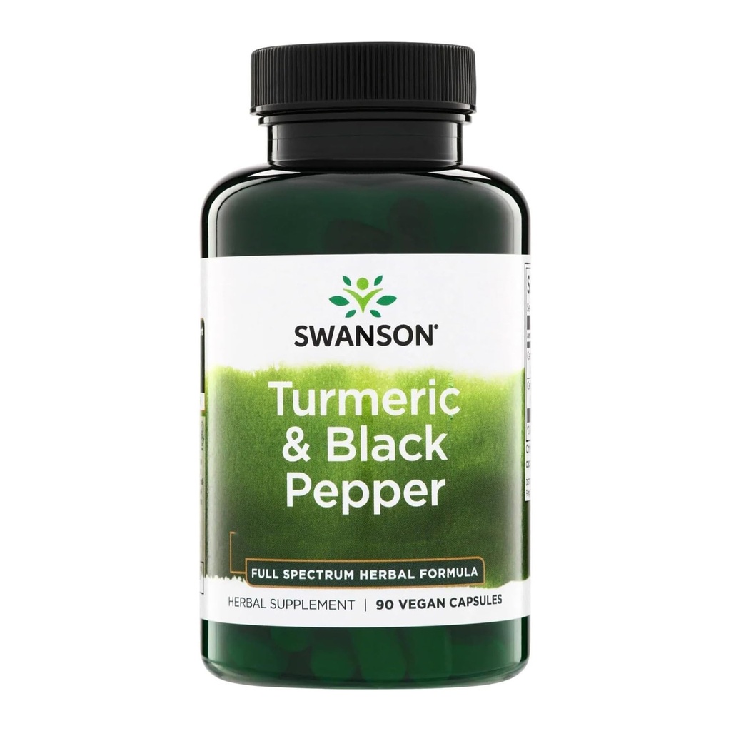 Swanson Premium- Turmeric & Black Pepper - Antioxidans, Digestion & Joint Support - 90 Veg Caps (3 Pack)