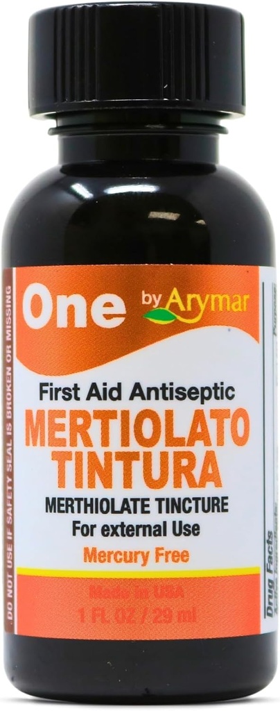 Arymar Mertiolato Tinkture 1 fl oz. Antiseptische Lösung für Minor Cuts, Scrapes & Burns.
