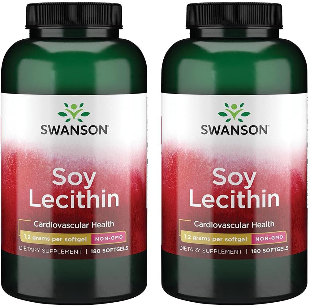Swanson Premium Marke Soy Lecithin Non-GMO 1.2 g 180 Sgels 2 Pack
